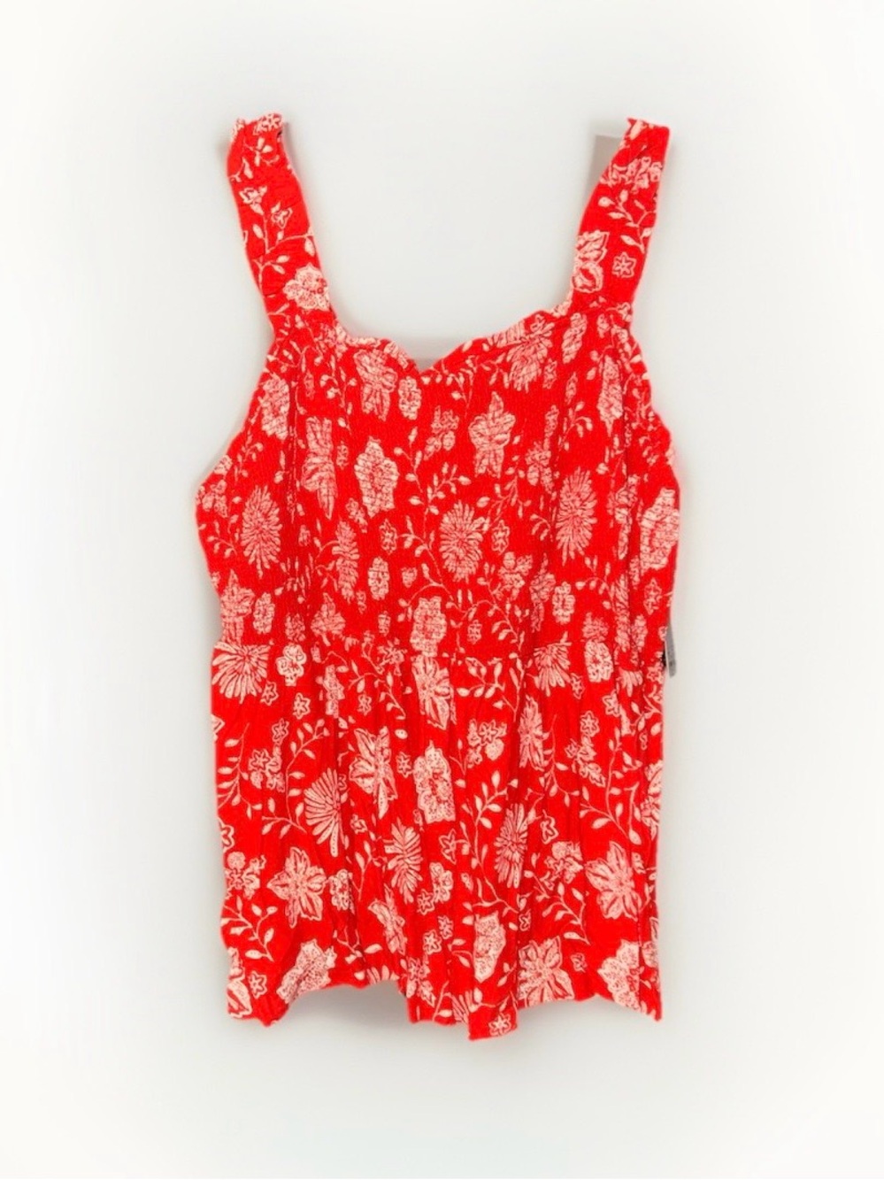 Sonoma Red Floral Smocked Camisole